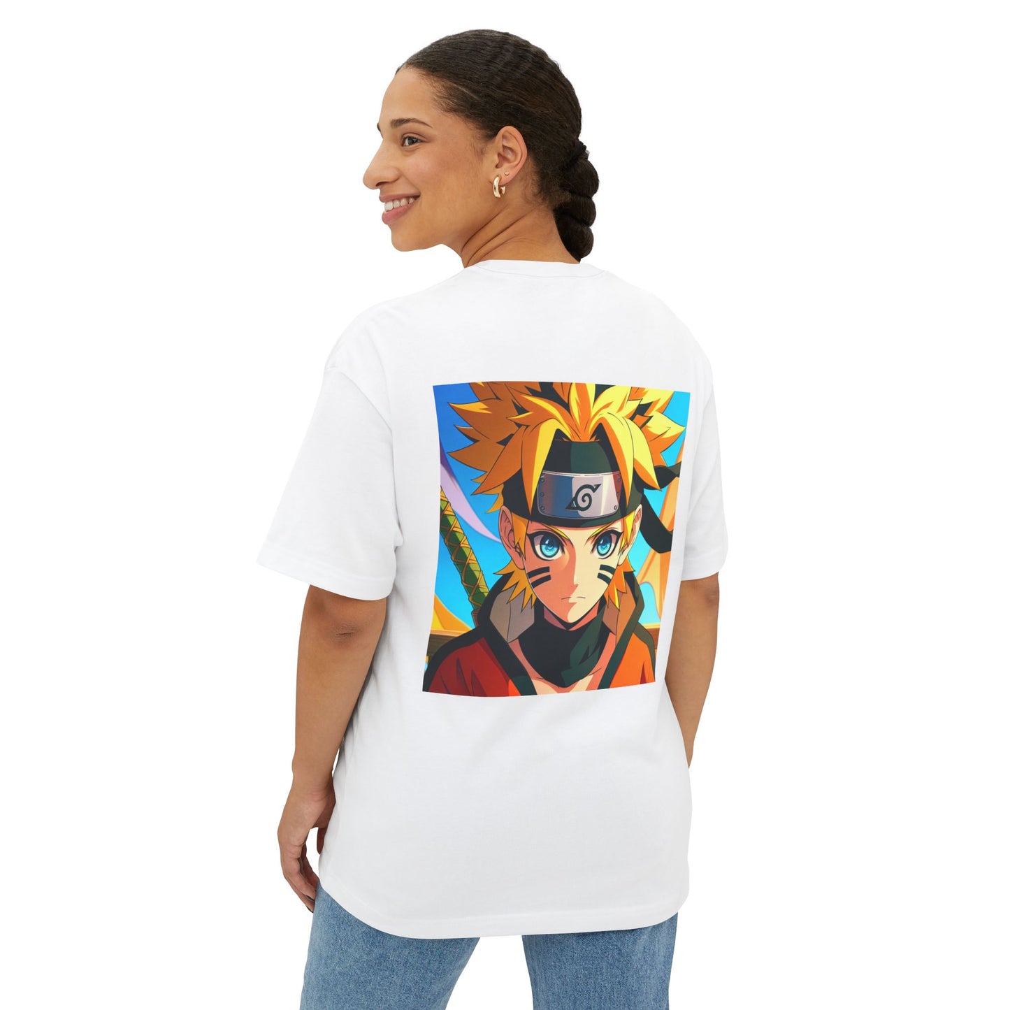 Unisex Anime Boxy Tee | Oversized Naruto Graphic T-Shirt