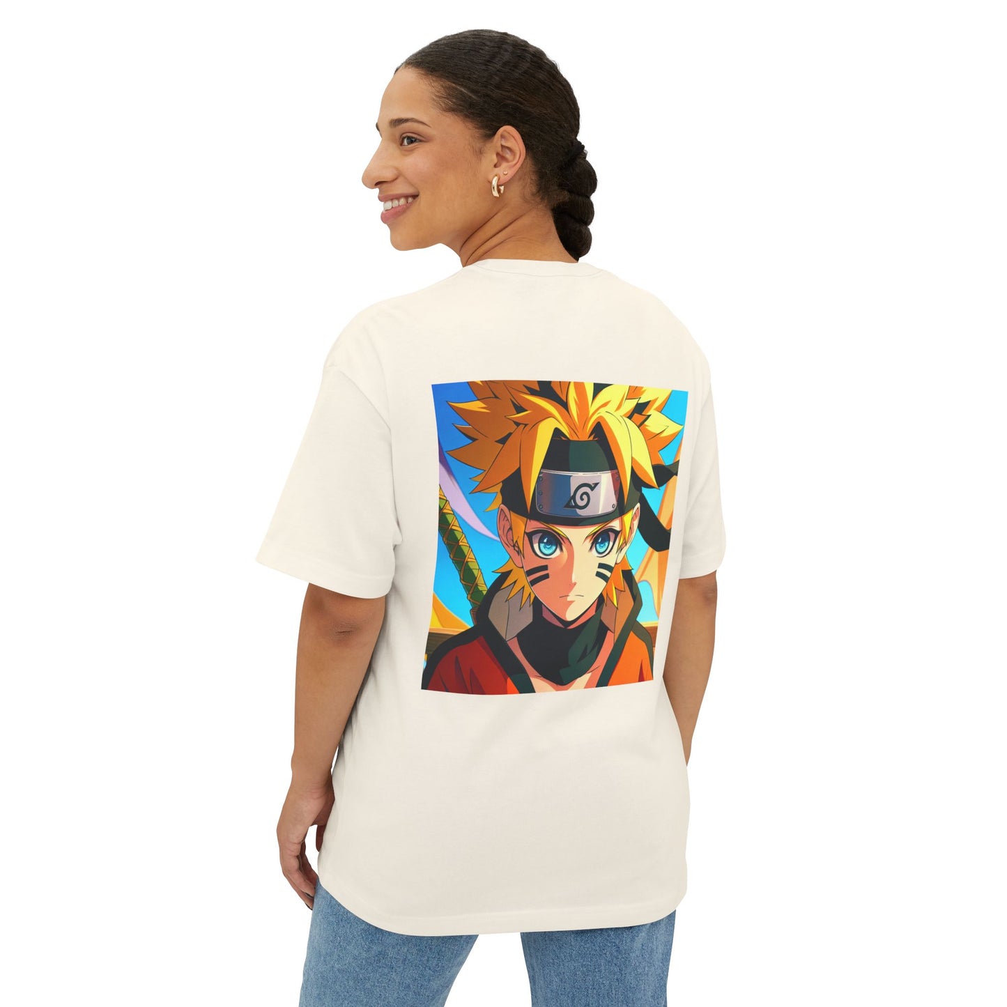 Unisex Anime Boxy Tee | Oversized Naruto Graphic T-Shirt